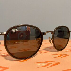 Ray-Ban round folding sunglasses - polarized, unisex